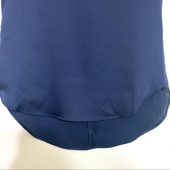 Banana Republic BLACK high low sleeveless blouse back button detailing size M - Picture 7 of 8